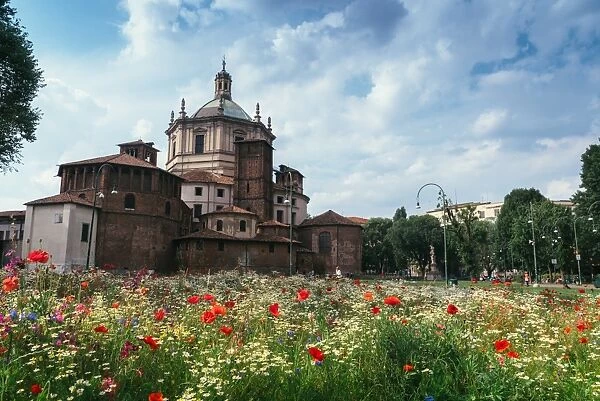 The Basilica of San Lorenzo Maggiore, an important place of Catholic worship, Milan