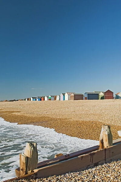 Beach huts, Hayling Island, Hampshire, England, United Kingdom, Europe