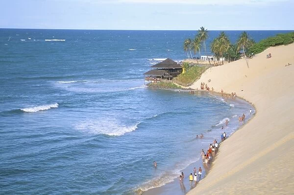 Beach, sand dunes and Bar 21, Genipabu, Natal, Rio Grande do Norte state