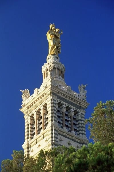 Bell tower of Basilica of Notre Dame de la Garde, Marseille, Bouches-de-Rhone