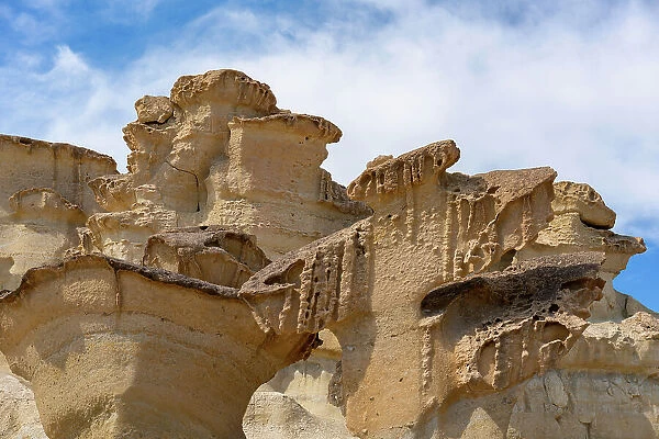 Bolnuevo Enchanted City eroded sandstone formations, Murcia, Spain, Europe