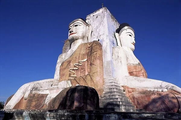 Buddha statues, Kyaik Pun, built in 1476, near Bago, Myanmar (Burma), Asia