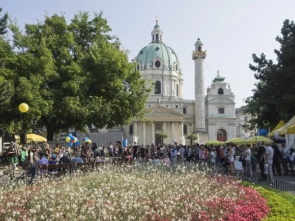 Buskers Festival at St. Charles Church (Karlskirche), Resselpark, Karlsplatz, Vienna