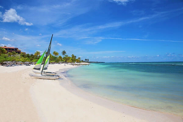 Catamarans on Playa Guardalvaca, Holguin Province, Cuba, West Indies, Caribbean