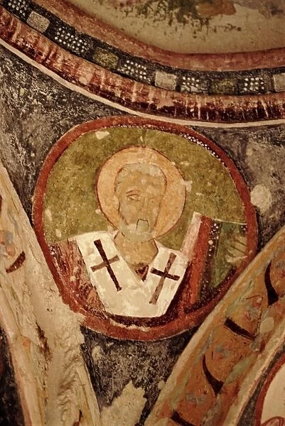 Church fresco in cave in Open Air Museum