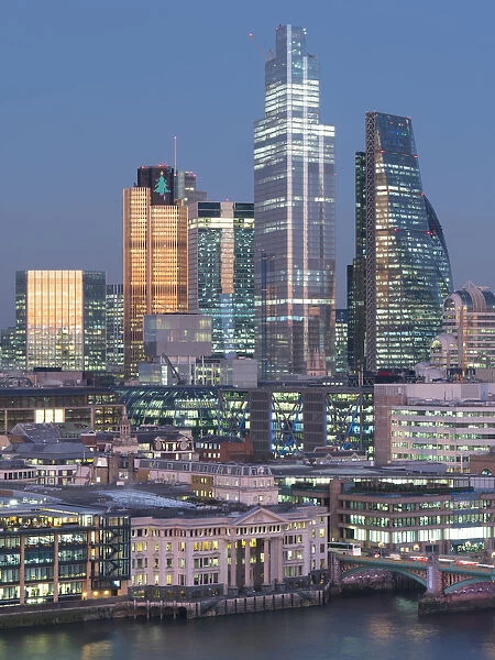 City of London, Square Mile, image shows completed 22 Bishopsgate tower, London, England