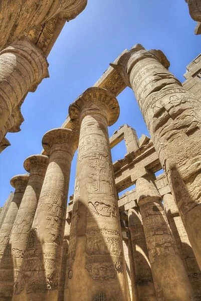 Columns in the Great Hypostyle Hall, Karnak Temple, Luxor, Thebes, UNESCO World Heritage Site
