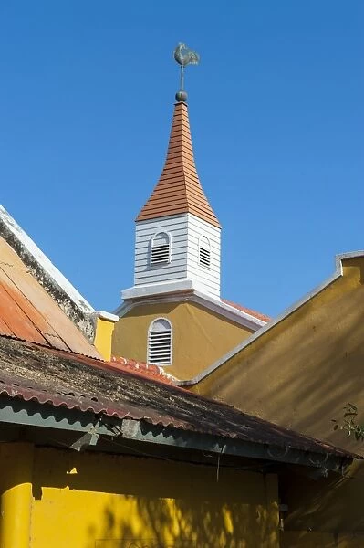 Dutch architecture in Kralendijk capital of Bonaire, ABC Islands, Netherlands Antilles, Caribbean, Central America