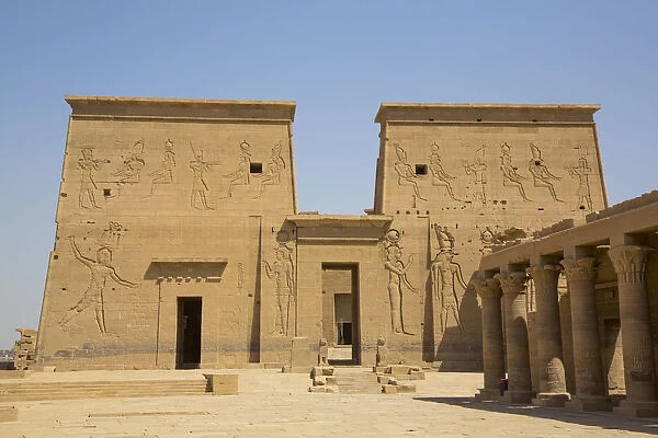 East Colonnade (right), The First Pylon, Temple of Isis, UNESCO World Heritage Site