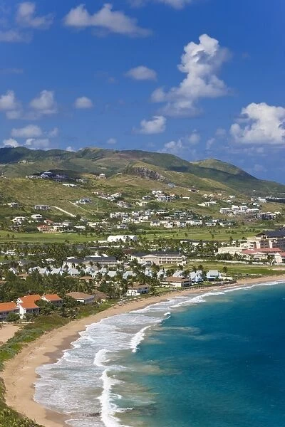 Elevated view over Frigate Bay and Frigate Beach North, St. Kitts, Leeward Islands