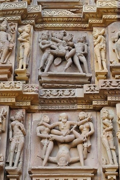 Erotic sculptures of Varaha Temple, Khajuraho, UNESCO World Heritage Site, Madhya Pradesh, India, Asia