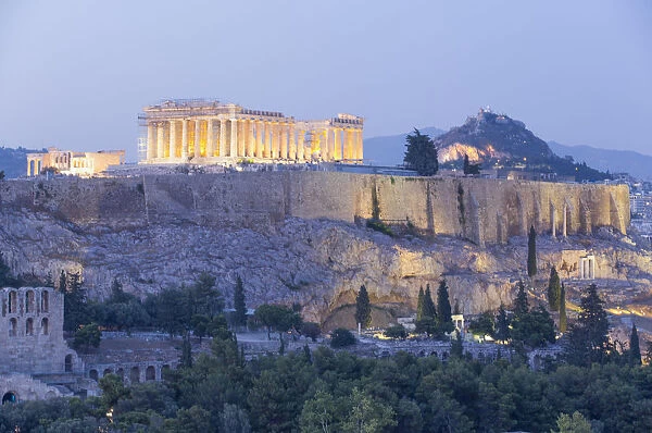 Evening, Parthenon, Acropolis, UNESCO World Heritage Site, Athens, Greece, Europe