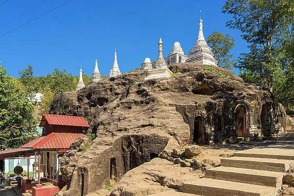Exterior of Hpo Win Daung Caves (Phowintaung Caves), Monywa, Myanmar (Burma), Asia