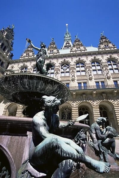 Fountain in the courtyard of the Hamburg City Hall