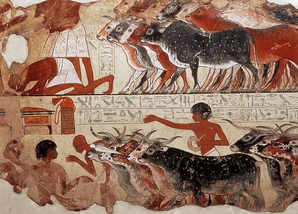 Fragment of a tomb painting dating from around 1400 BC from Thebes, Egypt