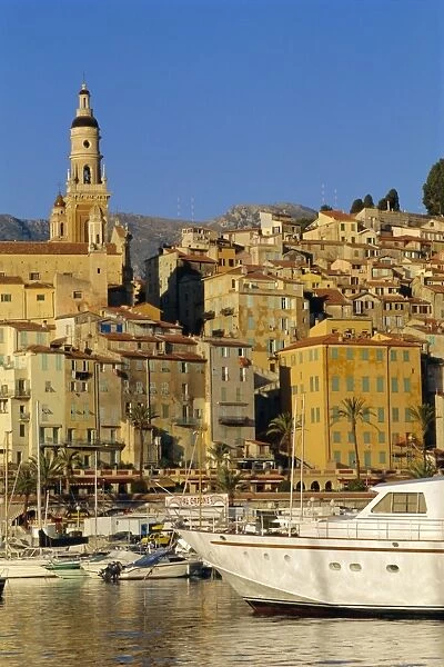 Harbour at Menton, Alpes Maritimes, Provence, French Riviera, France, Europe