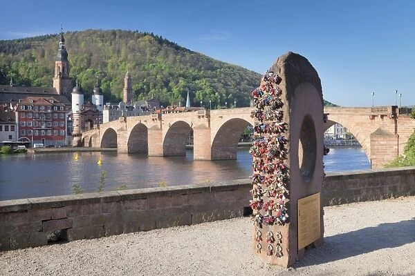 Heidelberger Liebesstein Rock, Karl-Theodor-Bridge (Old Bridge), Gate and Heilig Geist Church