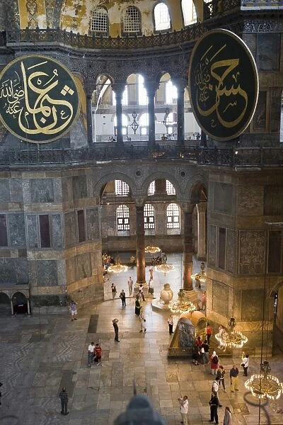 Interior of Haghia Sophia, UNESCO World Heritage Site, Istanbul, Turkey, Europe