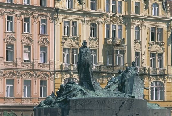 Jan Hus monument in Old Town Square, Prague, UNESCO World Heritage Site