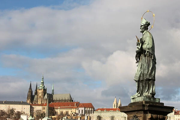 John of Nepomuk Statue on Charles bridge, UNESCO World Heritage Site, Prague