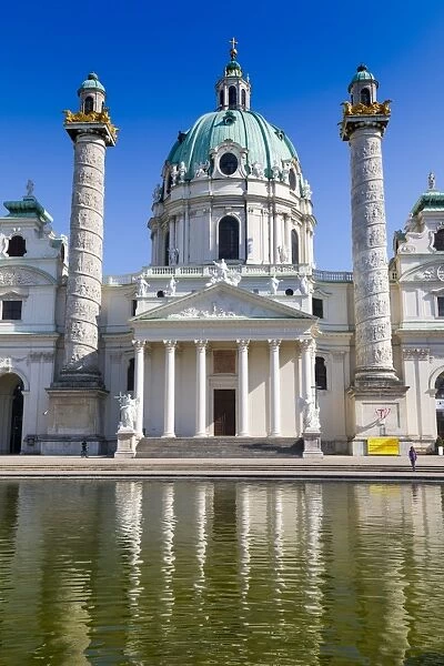 Karlskirche (St. Charles Church), baroque architecture, Karlsplatz, Vienna, Austria