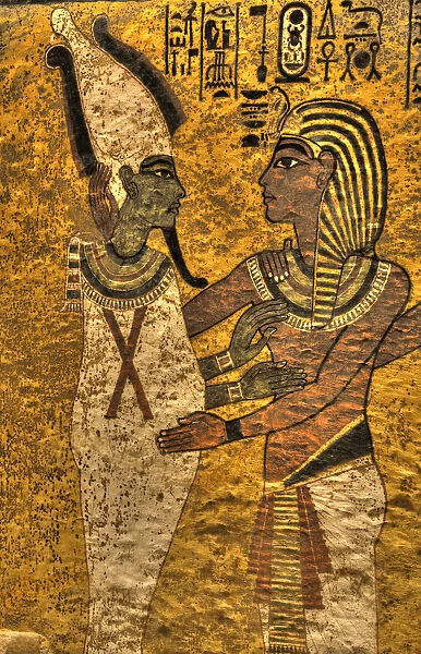 King Tut with Goddess Osiris, Tomb of Tutankhamun, KV62, Valley of the Kings