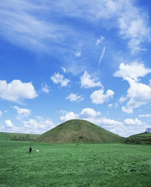 Largest man made mound in Europe, purpose unknown, Silbury Hill, Wiltshire
