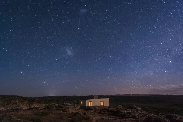 A little house under a sky full of stars in the Cederberg, Western Cape, South Africa