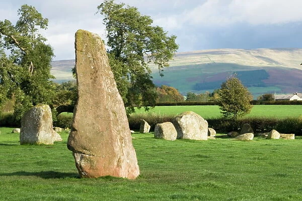 Long Meg, and part of the Druids Circle, Little Salkeld, Eden Valley, Cumbria