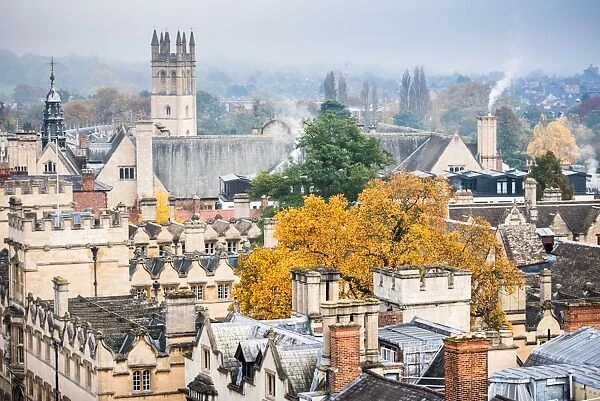 Magdalen College in autumn, Oxford, Oxfordshire, England, United Kingdom, Europe