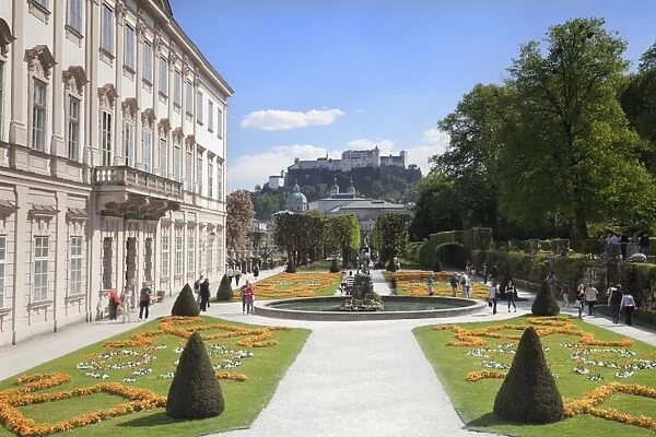 Mirabell Garden and Hohensalzberg Fortress, UNESCO World Heritage Site, Salzburg, Salzburger Land, Austria, Europe