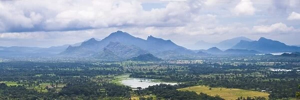 Mountain landscape, taken from the top of Sigiriya Rock Fortress (Lion Rock), Sri Lanka, Asia