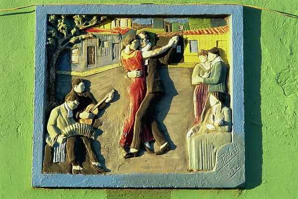 Mural in La Boca district where the tango originated, Buenos Aires, Argentina