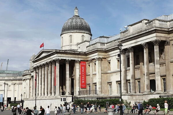 The National Gallery, the art museum on Trafalgar Square, London, England, United Kingdom, Europe