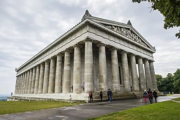 Neo-classical Walhalla hall of fame on the Danube. Bavaria, Germany, Europe