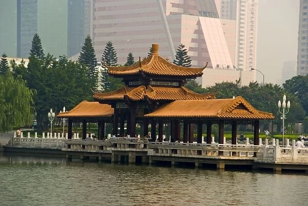 Pagoda, Litchi Park, Shenzhen Special Economic Zone (S. E. Z. ), Guangdong, China, Asia