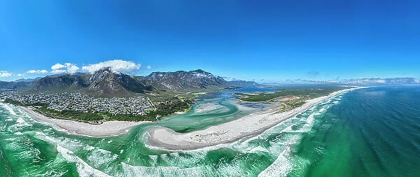 Panorama of the Klein River Lagoon, Hermanus, Western Cape Province, South Africa, Africa