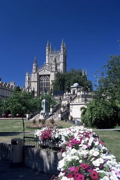 Parade Gardens and the Abbey, Bath, UNESCO World Heritage Site, Somerset