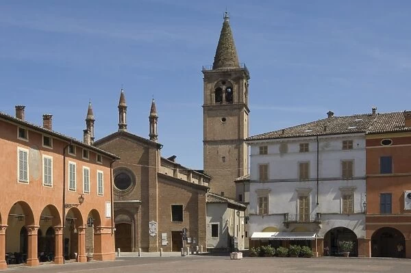 Piazza Verdi and Oratory of the Holy Trinity, where Verdi was married, Busseto