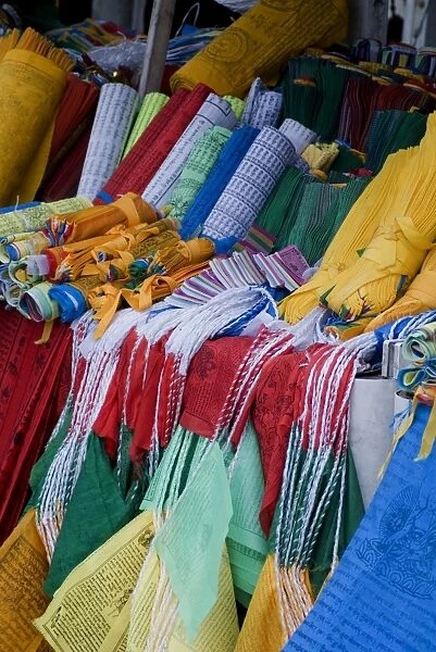 Prayer flags, Barkhor, Lhasa, Tibet, China, Asia
