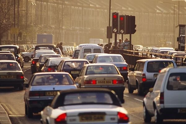 Rush hour traffic jams in London, England, UK