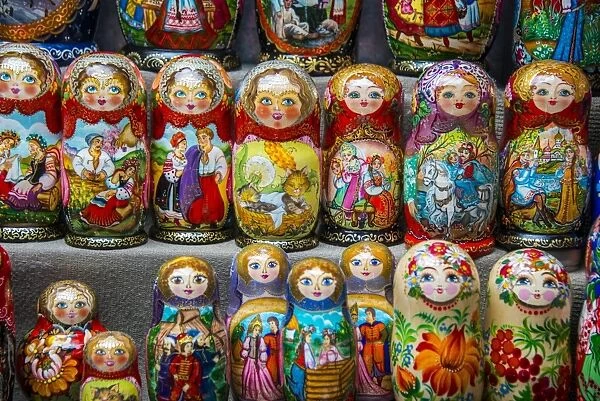 Russian dolls for sale as souvenirs in Kiev (Kyiv), Ukraine, Europe