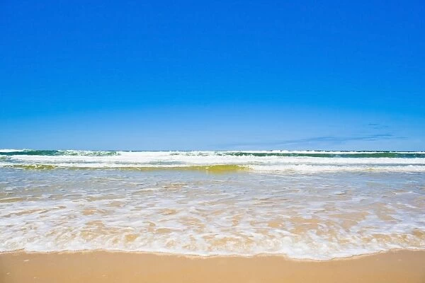Sand sea and sky of Seventy Five Mile Beach, Fraser Island, UNESCO World Heritage Site, Queensland, Australia, Pacific