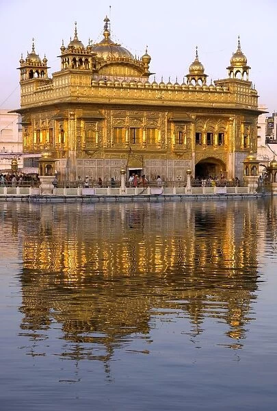 The Sikh Golden Temple reflected in pool