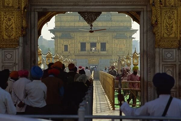 Sikhs at the entrance to the Golden Temple