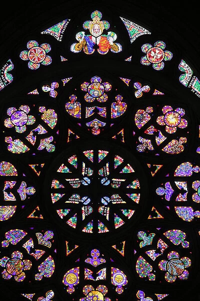 St. Vituss Cathedral rose window, Prague, Czech Republic, Europe