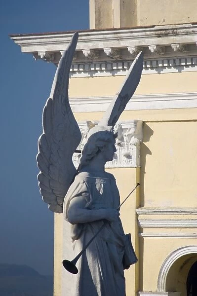 The statue of an angel on the Catedral de Nuestra Senora de la Asuncion