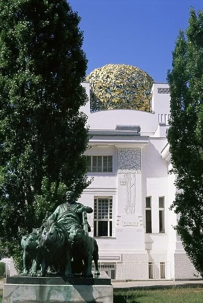 Statue of Mark Anthony and Secession Building, Vienna, Austria, Europe
