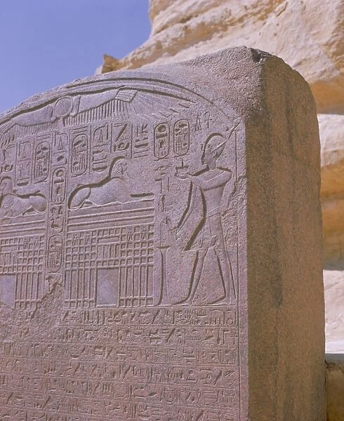 Stela in front of the Sphinx, Giza, UNESCO World Heritage Site, near Cairo