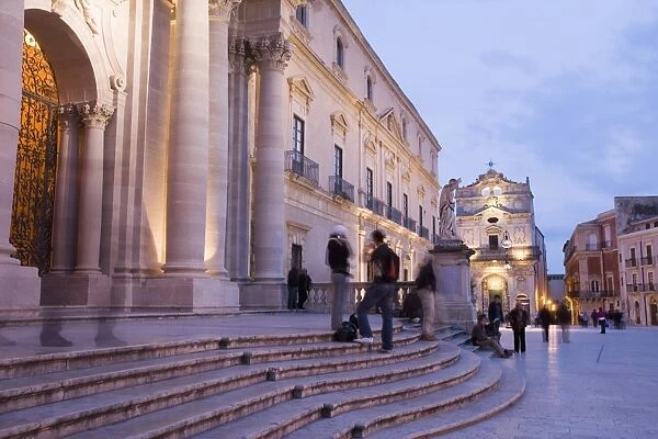 Steps of the cathedral in the evening